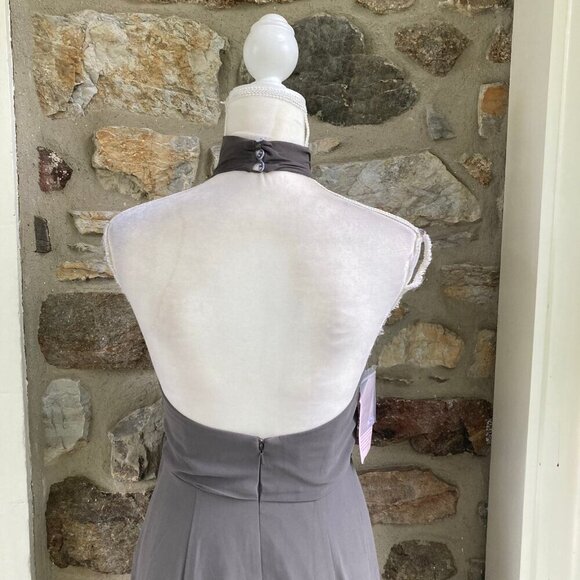 NWT Anthropologie BHlDN Jenny Yoo Elliya Maxi Dress Charcoal Gray Womens 2 - Picture 10 of 12